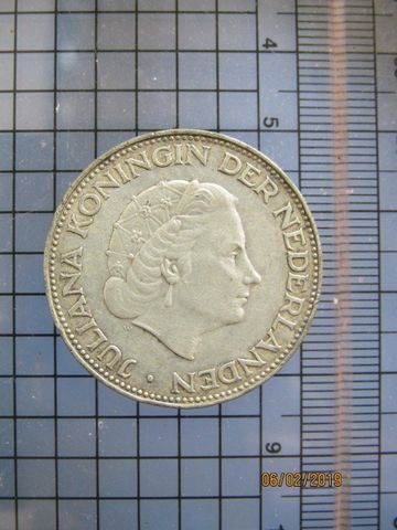 5237 เหรียญราคา 2 .5 Gulden Nederlands ปี 1966 เนื้อเงิน